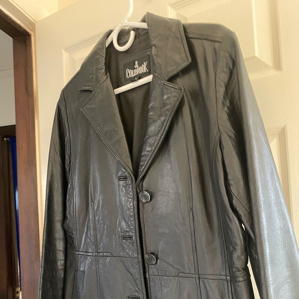 Black leather coat